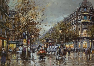 Antoine Blanchard Painting - antoine blanchard les grand boulevards theatre du vaudeville
